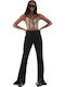 Halice Women's Fabric Trousers Regular Fit Black