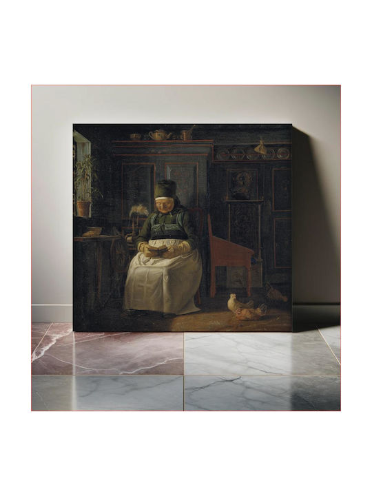Christmas Morning In A Farmhouse By Christen Dalsgaard Gemälde auf Leinwand 110x110cm