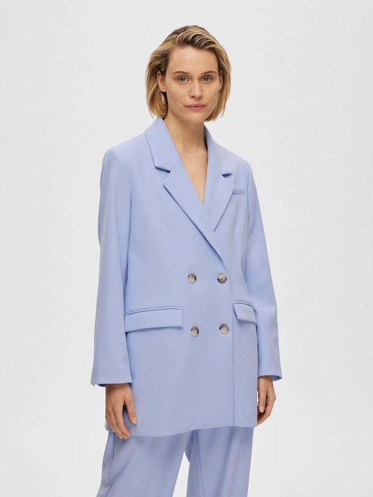 Selected Damen Blazer Hellblau