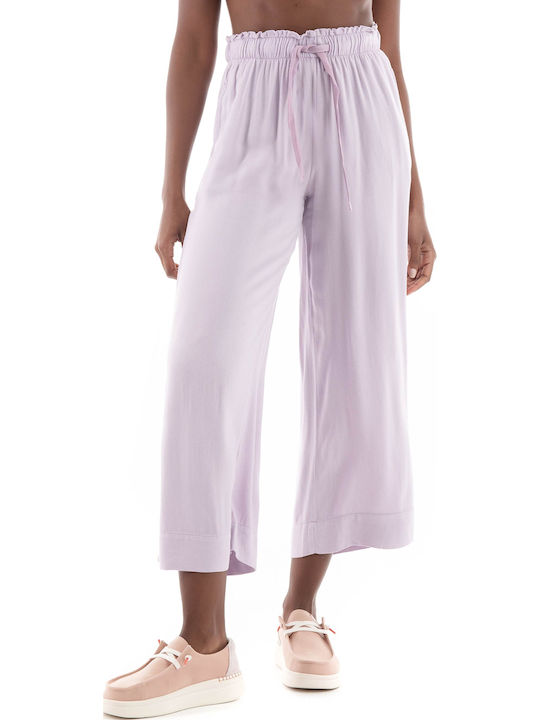 パンツ LIU JO Woman Pants Violet VA5065TS330 C3649 Cotton palazzo trousers colour purple | Liu Jo