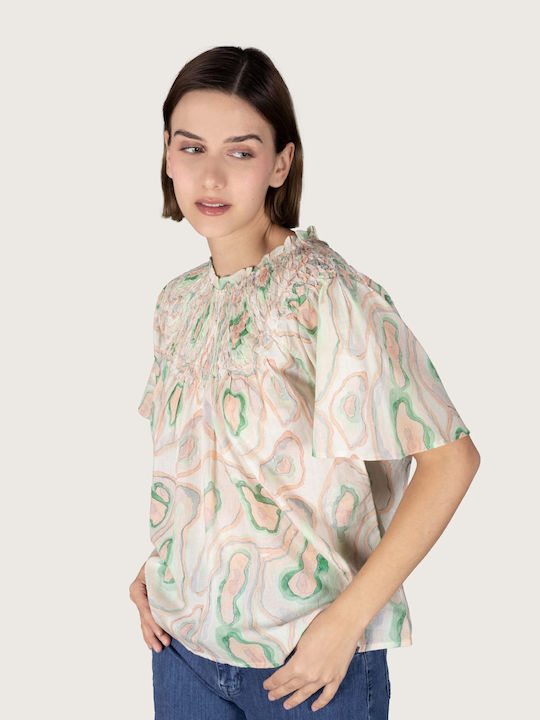 Indi & Cold Bluza de Damă de Vară Mâneci scurte Multicoloră