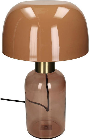 ArteLibre Sticlă Lampă de masă cu Abajur Maro și Bază