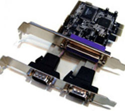 Longshine Karte PCIe in Port DB25 Parallel / RS232 DB9 Seriell