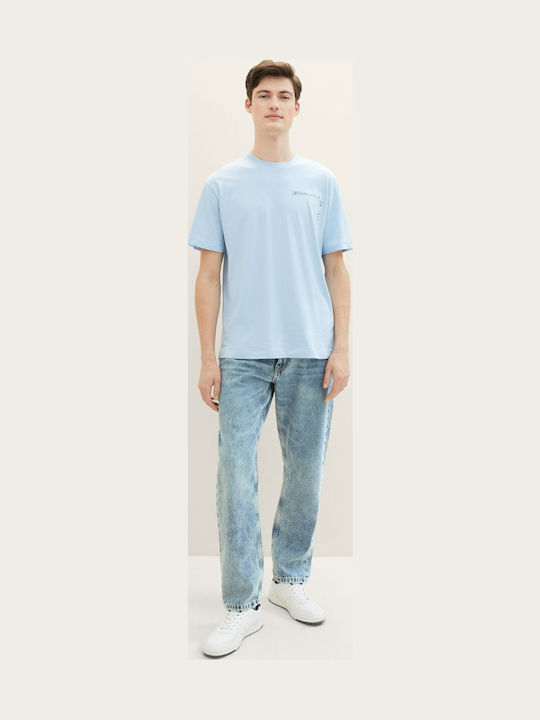 Men's Jeans Pants with Loose Straight Fit Blue