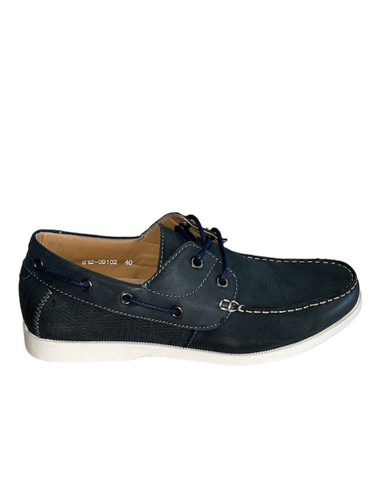 Ego Shoes Δερμάτινα Ανδρικά Μοκασίνια σε Μπλε Χρώμα