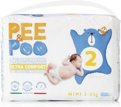 Pee&Poo Πάνες με Αυτοκόλλητο Mini No. 2 για 3-6kg 26τμχ