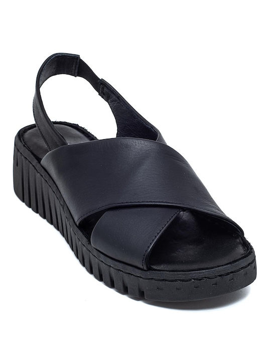 Air Anesis Damen Flache Sandalen in Schwarz Farbe