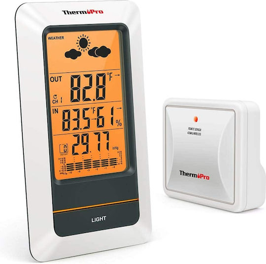 Thermo Pro TP67B Drahtlos Wetterstation Digital Tischplatte Weiß