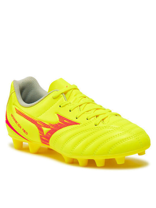 Mizuno Παιδικά Ποδοσφαιρικά Παπούτσια Monarcida Neo Κίτρινα