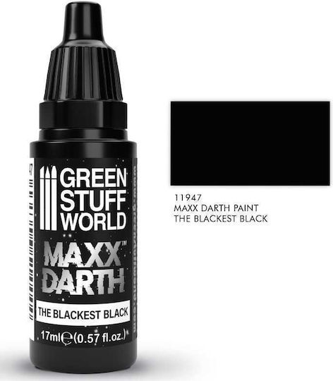 Green Stuff World Paint Χρώμα Μοντελισμού σε Μαύρο χρώμα 17ml
