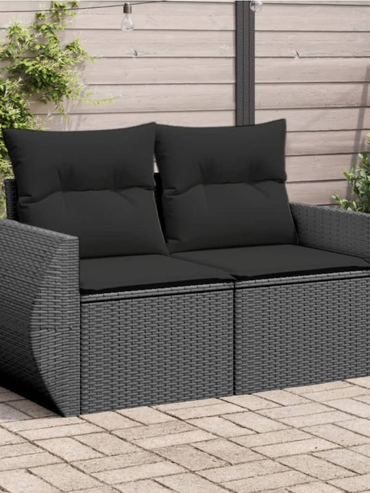 Two-Seater Sofa Outdoor Rattan with Pillows