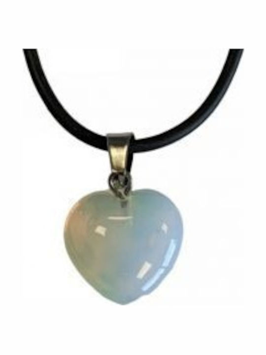 Kostibas 1114-616l1, Pendant, Stone, With Heart Motif, White