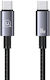 Usams USB 2.0 Cable USB-C male - USB-C 60W Γκρι 0.25m US-SJ678