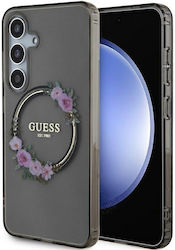 Guess Back Cover Plastic / Silicone Durable Magnetic Black (Galaxy S24)