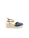 Ragazza Women's Fabric Platform Espadrilles Blue