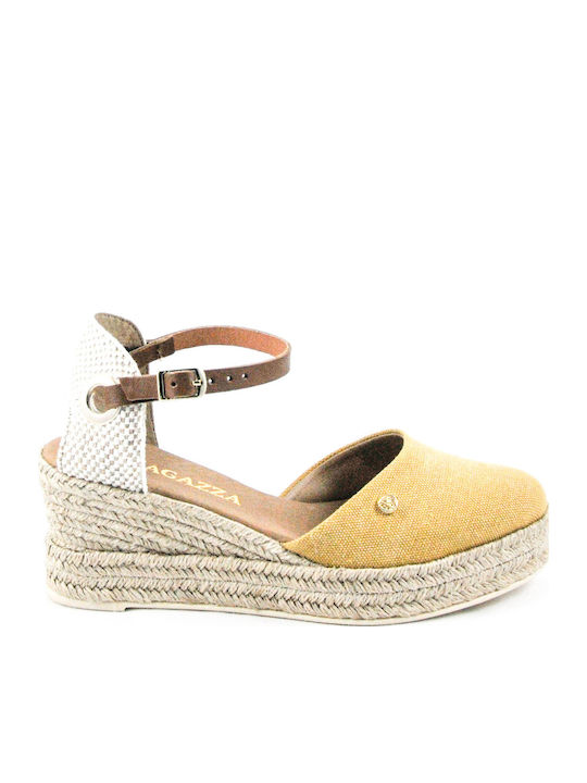 Ragazza Damenplattformen im Espadrilles-Stil Gelb