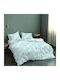 Lino Home Duvet Cover Set Cotton Single with Pillowcase 160x240 Ville Ice