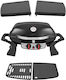 Thermogatz GS GRILL 2 MINI Tragbar Gasgrill Gusseisen Grillrost und Platte mit 2 Brenner Brennern