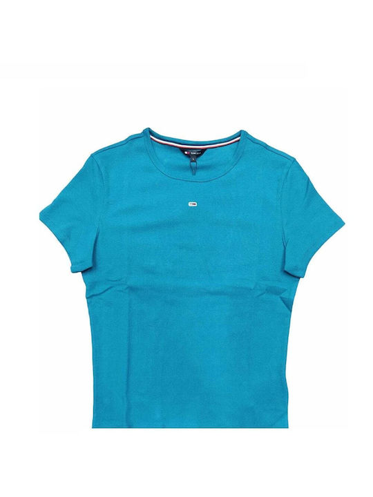 Tommy Hilfiger Women's Crop T-shirt Petrol Blue