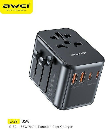 Awei C-39 Αντάπτορας Πρίζας από Universal σε Universal
