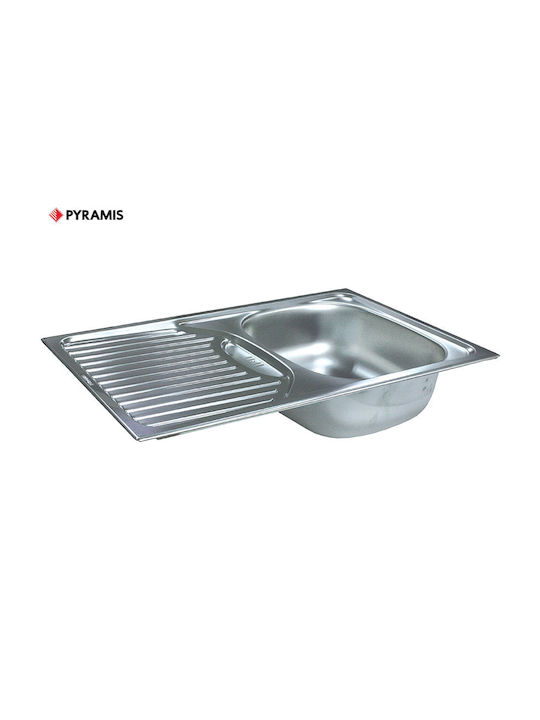 Pyramis Drop-In Spüle Inox B78xT43.5cm Silber