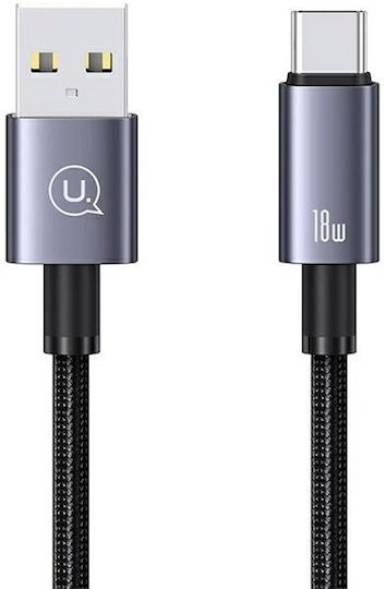 Usams Braided USB 2.0 Cable USB-C male - USB-A Γκρι 0.25m US-SJ680