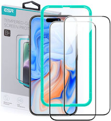 ESR 2.5D 0.3mm Full Face Tempered Glass 2τμχ Μαύρο (iPhone 15 Pro Max)