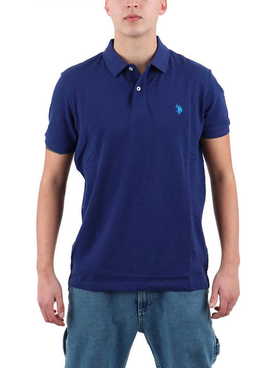 Polo Short Sleeve Blue Men'S Blouse