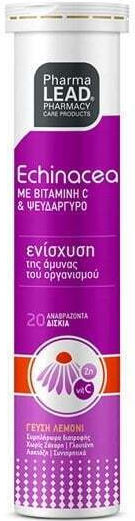 Pharmalead Echinacea, Dietary Supplement with Echinacea, Vitamin C & Zinc 20 Effervescent Tablets.