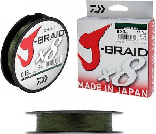 Daiwa J-braid Χ8 Fishing Filament Length 300m