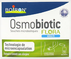 Food Supplement For Adults, Boiron, Osmobiotic, Flora, With Osmobiotic Strains, 12 Sachets