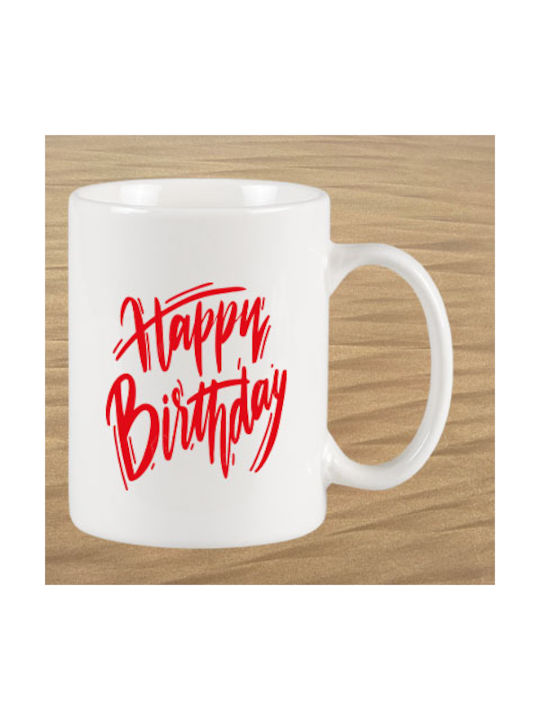 Happy Birthday Tasse Keramik Weiß 1Stück