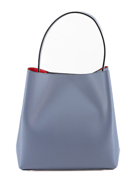 Leather Bags Δερμάτινη Γυναικεία Τσάντα Ώμου Μπλε