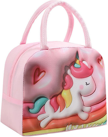 Amber School Insulated Kids' Lunch Handbag 5.5 Litre Pink Unicorns 19x13x23cm