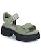 Ugg Australia Ashton Damen Flache Sandalen in Khaki Farbe