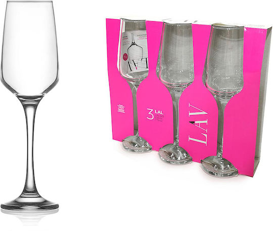 ArteLibre Set of Glasses Champagne made of Glass Stemmed 230ml 3pcs