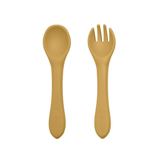 Petite & Mars Baby Löffel Set aus Silikon für 6+ Monate Gelb 2 Stück