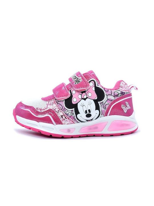 Minnie Mouse Παιδικά Sneakers Ανατομικά με Φωτάκια Φούξια