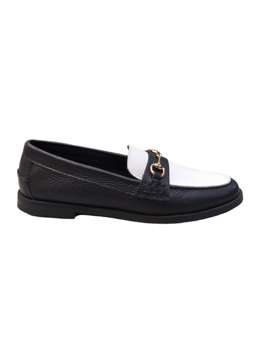 Sante Leather Women's Moccasins in Black Color