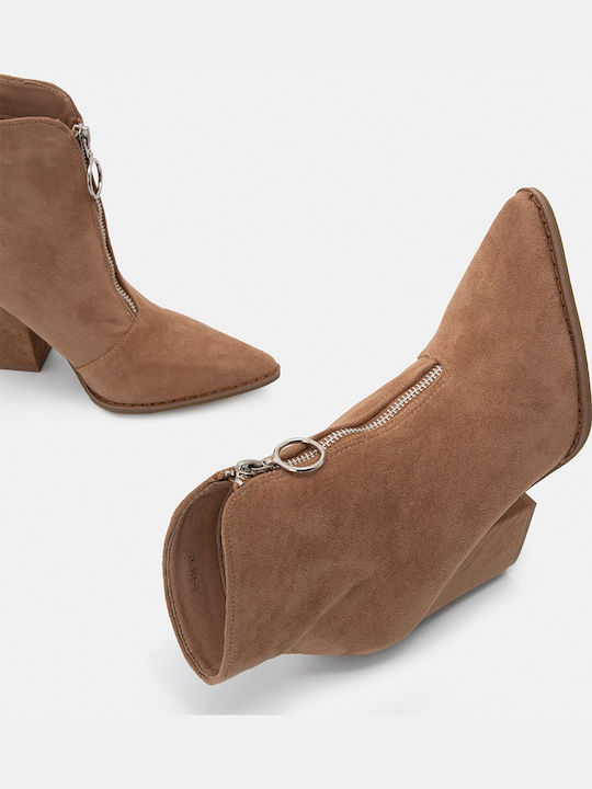 Wildleder Stiefeletten Damen Braun