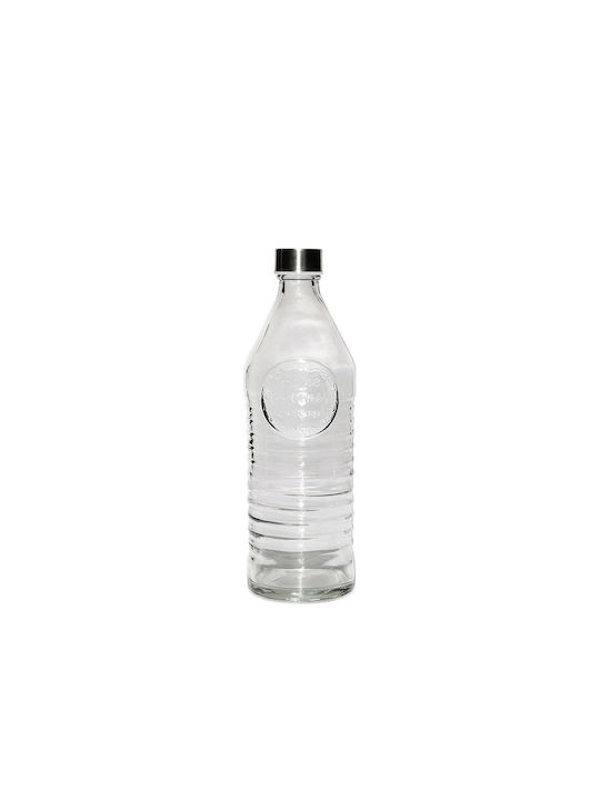ArteLibre Bottle Water Metallic with Screw Cap Transparent 1000ml