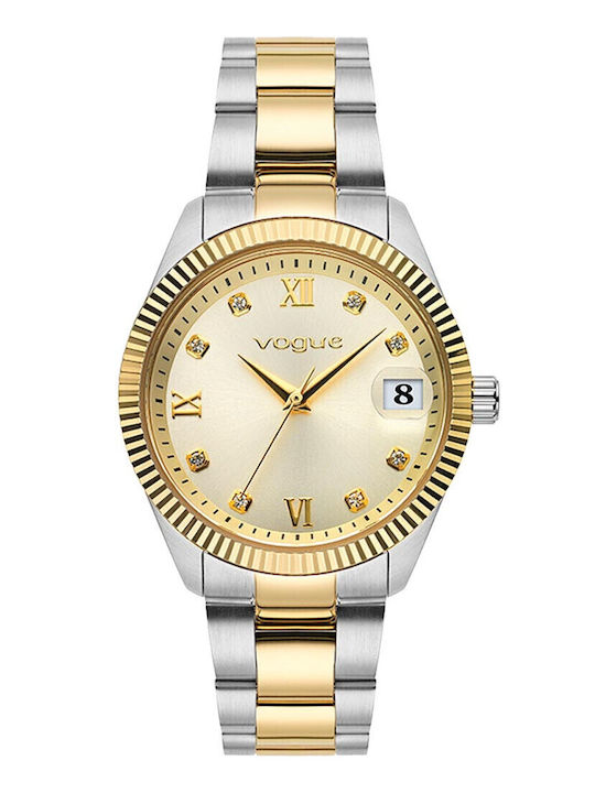 Vogue Women's Watch with Gold Metal Bracelet