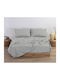 Nef-Nef Homeware Cearșaf Super Double cu Elastic 160x200+30cm. Basic Silver Grey