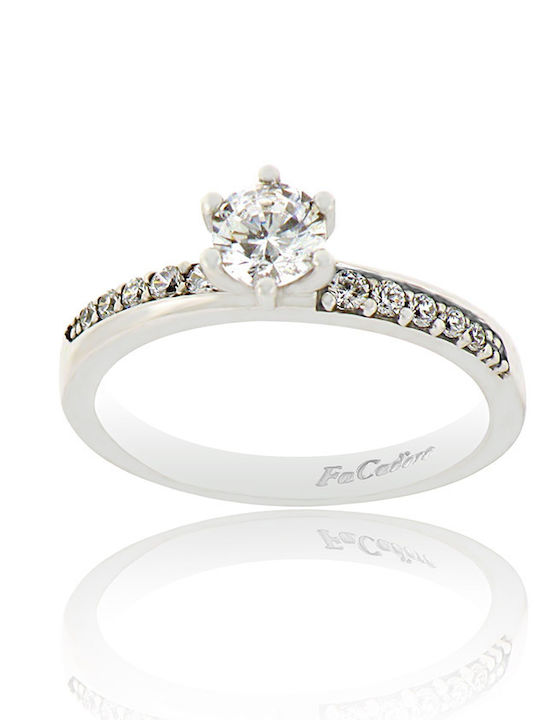 Facadoro Ring in White Gold 14k with Zircon Dkt-000553λ