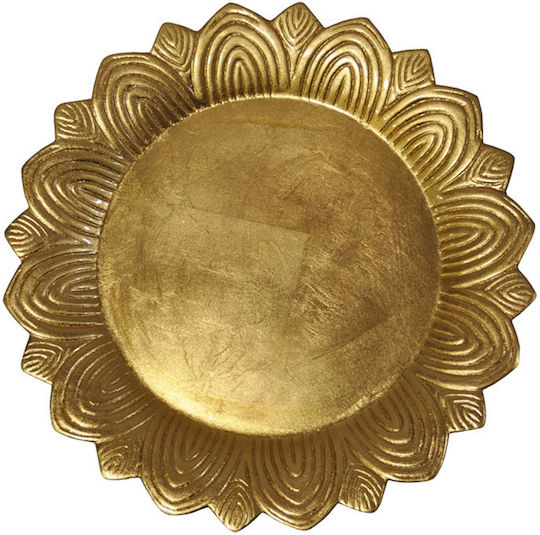 Dekorative Platte Keramik Gold 1Stück 33.5x4cm