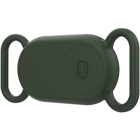 Haustierhalsband-Etui Silikon für SmartTag2 in Grün Farbe