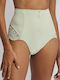 High-waisted Women's Slip with Lace Green