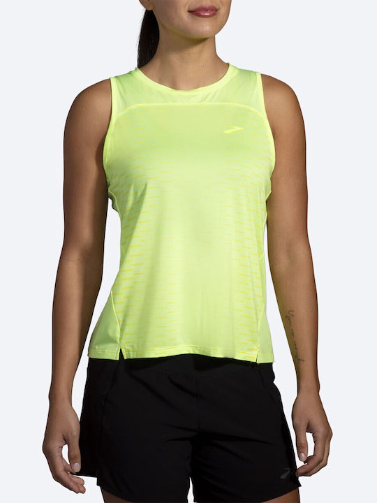 Brooks Γυναικεία Αθλητική Μπλούζα Αμάνικη Fast Drying Κίτρινη