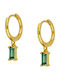 Copper Earrings Fashionable Classic K10 Gold-turquoise