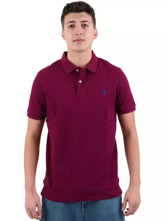 U.S. Polo Assn. Bluza Bărbătească cu Mânecă Scurtă Polo Purple